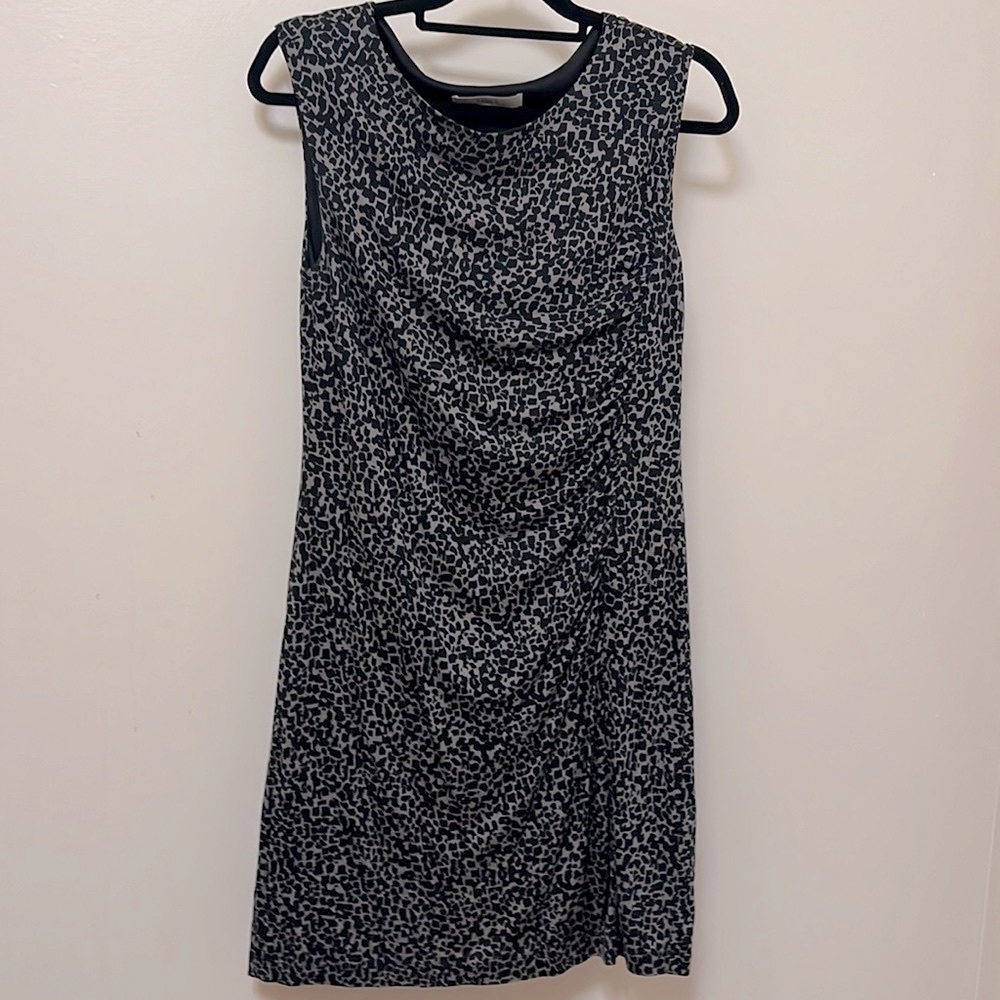 LOFT leopard print cotton fitted/stretchy dress size M